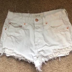 Free people white denim shorts!!!
